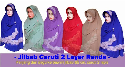 Jilbab ceruti 2 layer terbaru 2015