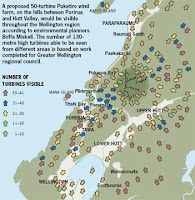 Theoretical visibility map of the proposed Puketiro wind farm