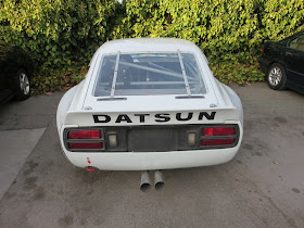 Larry Oka 1972 Datsun 240Z Race Car back at shop after 2015 Monterey Historic Races.