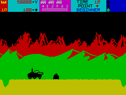 How Moon Patrol looked on the ZX Spectrum