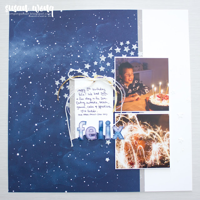 Twinkle Twinkle Designer Paper by Stampin' Up! - 12x12 Scrapbook / Memory page by Susan Wong