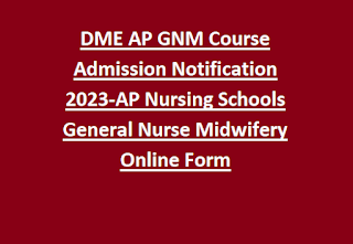 DME AP GNM Course Admission Notification 2023-AP Nursing Schools General Nurse Midwifery Online Form