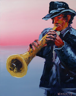 Daily Painter - Jazz #1 Acrylic Painting  - Original Oil and Acrylic Art - Painting a Day by California Artist Mark A. Webster