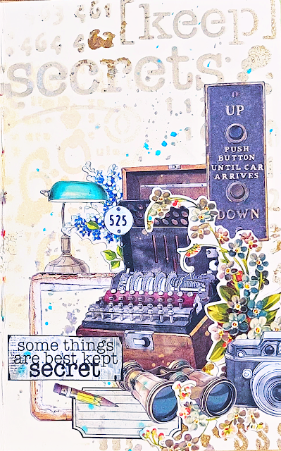 Art journaling with scrapbook papers - Ciao Bella Paper Enigma Collection - project by Lou Sims