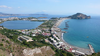 Modern Miseno, looking towards Capo Miseno,  which offers views across the Bay of Naples