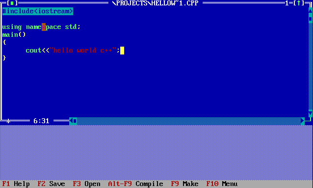 Creating and Editing a C++ Program