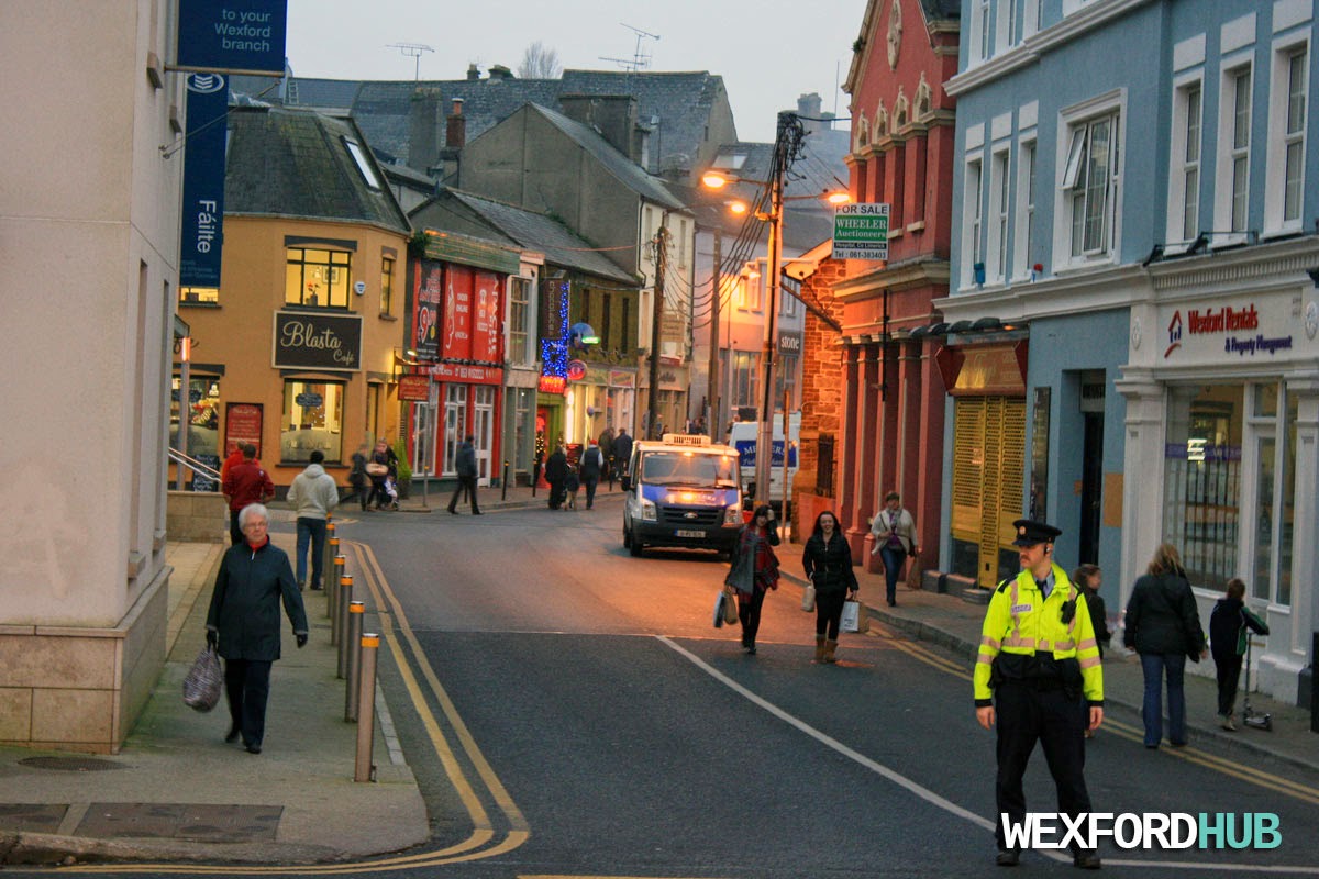 Garda traffic control on Common Quay Street in Wexford