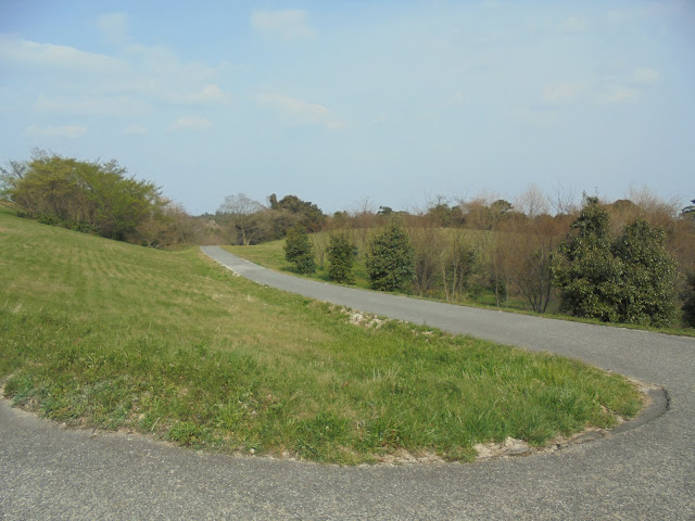 遺構展示館裏の遊歩道