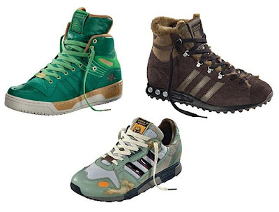 Star Wars x adidas Originals Fall/Winter 2010 Collection - Jabba the Hutt Green Metro Attitude Sneakers, Chewbacca Brown Furry Jogging Hight Sneakers & Boba Fett ZX 800 Sneakers