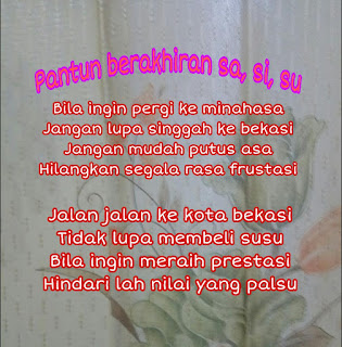 Pantun kata yang berakhiran sa si su