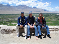 Hemant, Guy and Kumar on the roof of Thikse monastery
