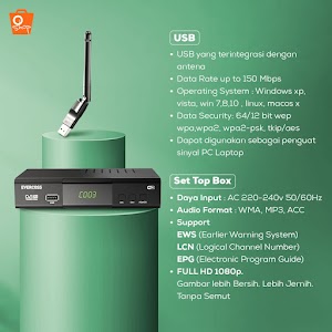 EVERCOSS SET TOP BOX + USB WIFI DONGLE RECEIVER ADAPTER | STB SIARAN TV DIGITAL FULL HD SNI | OSHOP