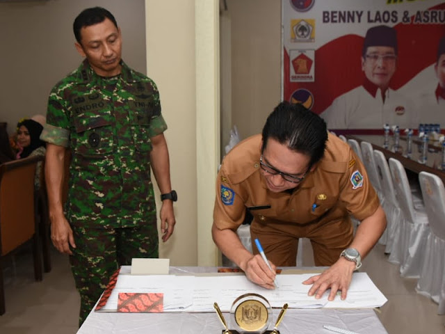 Endro Satoto dan Benny Laos Tandatangani Pembangunan Kodim Pulau Morotai