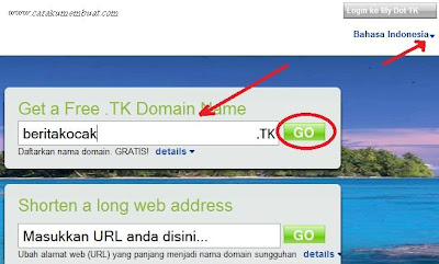 mendaftar domain dot.tk