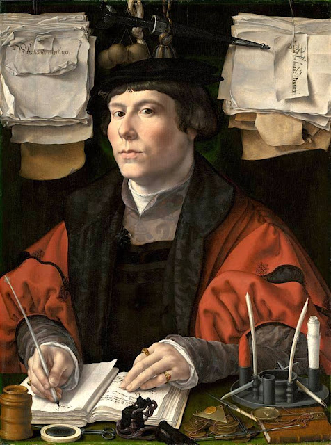 Jan Gossaert (1479-1532) Portrait d'un Banquier(c. 1530) Huile sur bois,  63.6 x 47.5 cm. National Gallery, Washington DC (Alisa Mellon Bruce Fund)