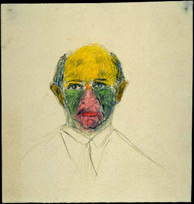 Arnold Schoenberg, self portrait with funny colors