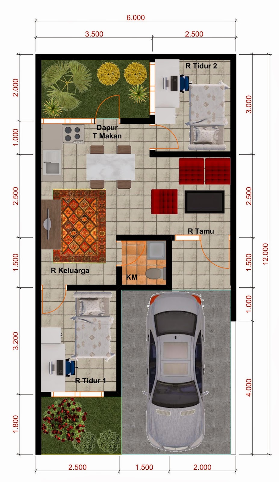  Desain  Denah Rumah  Minimalis  Type  40  Wallpaper Dinding