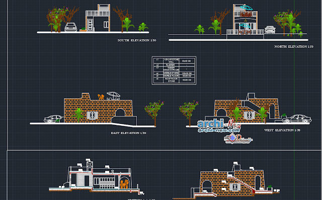 Small house with terrace accessible Dwg  