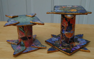 Reversible Candle Holders - Art by Sylvia Kay