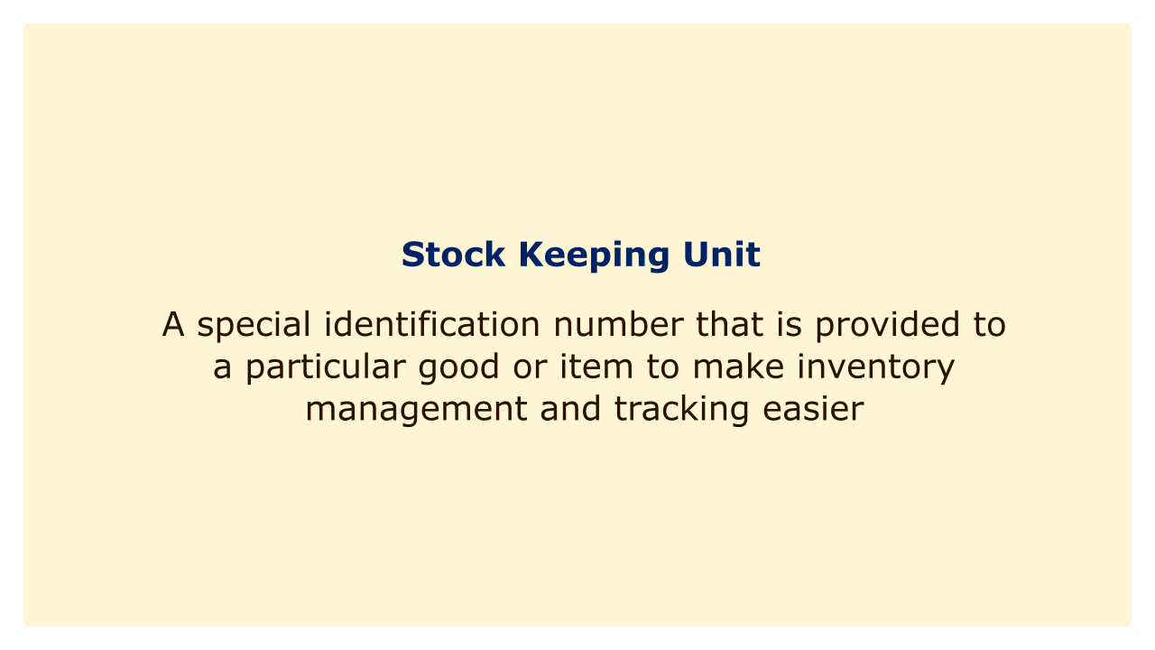 A special identification number that is provided to a particular good or item to make inventory management and tracking easier.