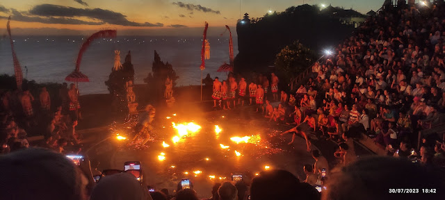 Sunset kecak fire dance in uluwatu Bali by digitografi
