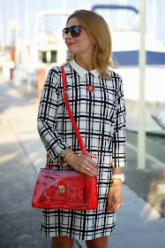 frontrowshop check dress, marc by marc jacobs clearly bag, Fashion and Cookies, fashion blogger