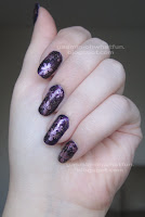 Purple and pink floral manicure