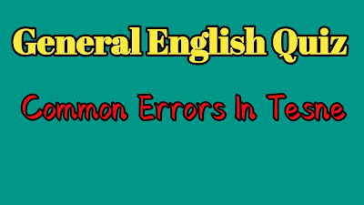 Common Errors In English Quiz