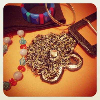 light blue and grey vintage accessories handmade choker necklace 80s plastic bracelet