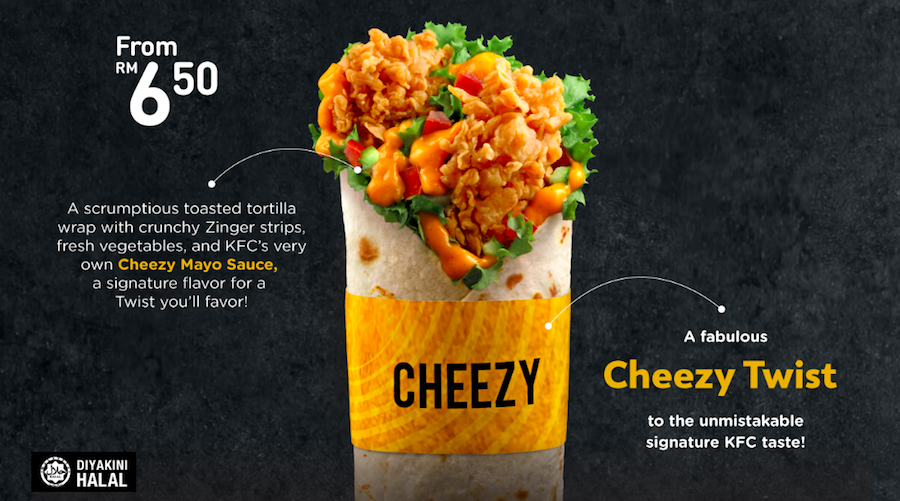 Harga KFC Twister (Cheezy Twist) - Senarai Harga Makanan 