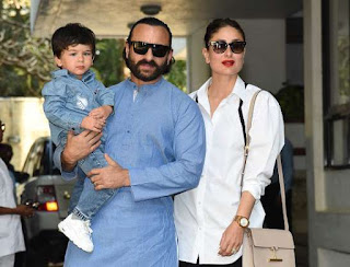 Kareena Kapoor with their son Taimur Ali Khan arrives for a Christmas brunch in Mumbai