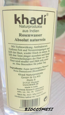 Acqua di Rose Khadi - Recensione, acqua di rose khadi inci,