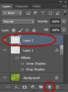 Create a New Layer above the water drop layer.