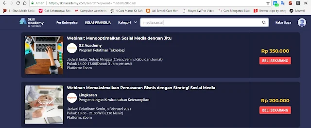 kelas media sosial kursus Online