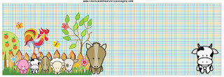 Baby Farm in Light Blue Food Toppers or Flags