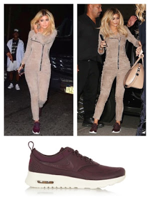 Celebrity Kylie Jenner in Nike Air Max Thea Premium in Mahogany Team Red