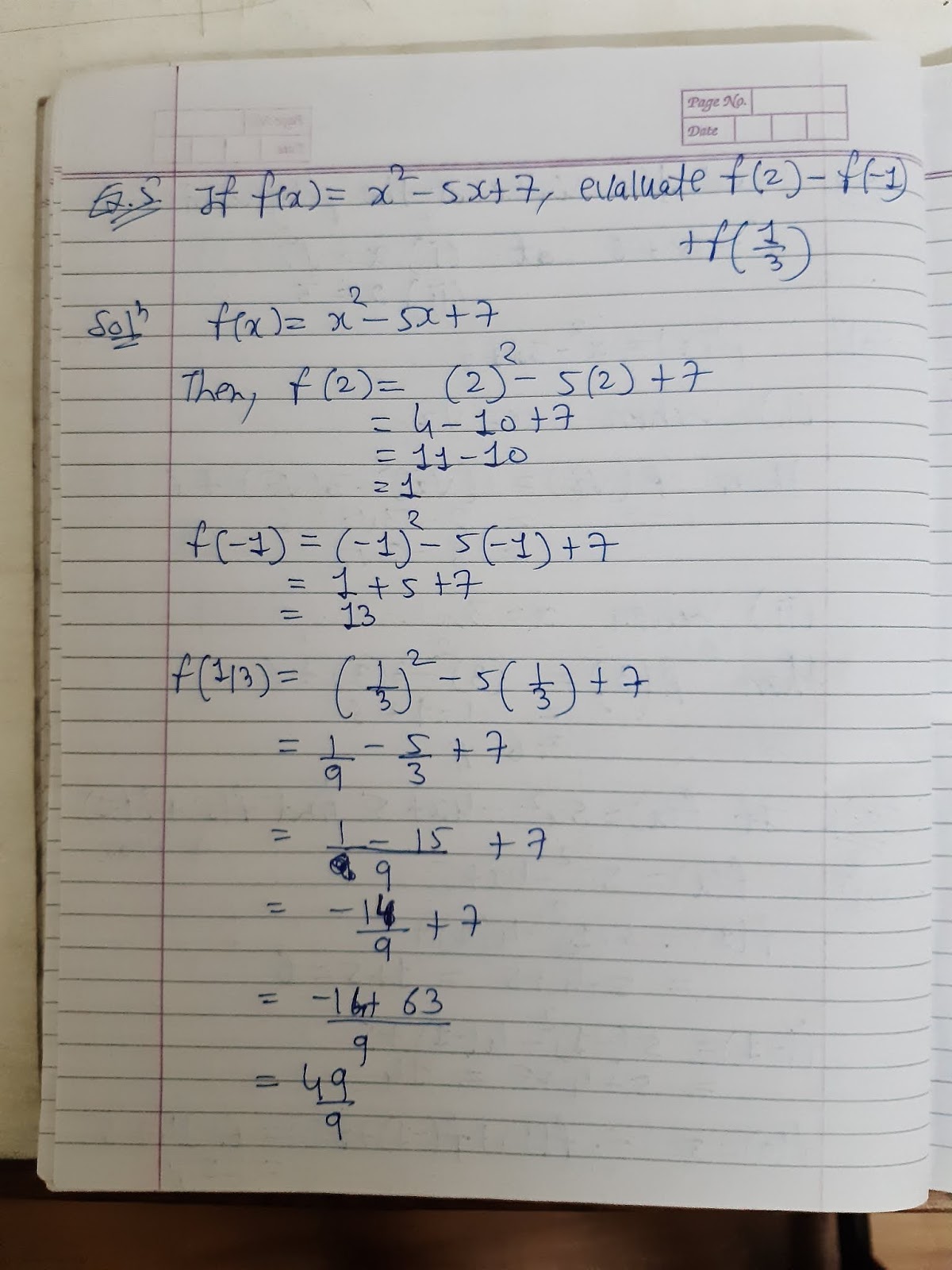 Math grade 9th Chapter 2 Polynomial 23/04/20 class work