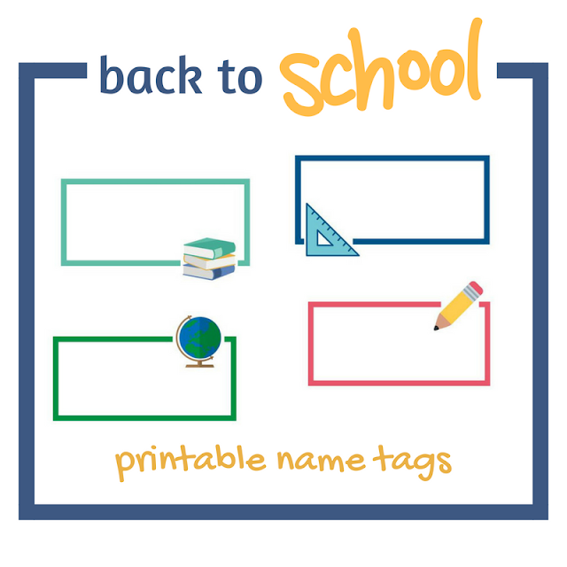 Back to School Printable Name Tags