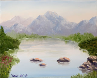 Mountain Lake Painting - Daily Painting Blog - Original Oil and Acrylic Artwork by Artist Mark Webster