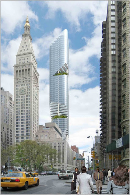 Photo of new New York tower as seen from one of the streets