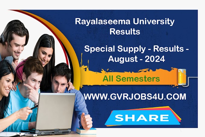 RU U.G. Degree - I,II,III,IV,V and VI Semesters - Special Supply - Results - August - 2024