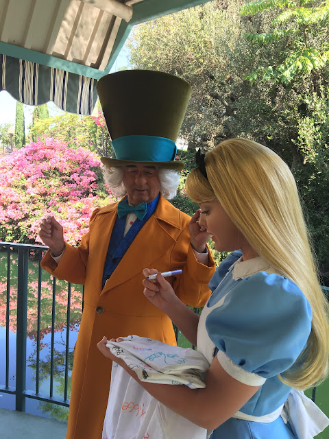 Mad Hatter and Alice Characters Signing Autographs Fantasyland Disneyland