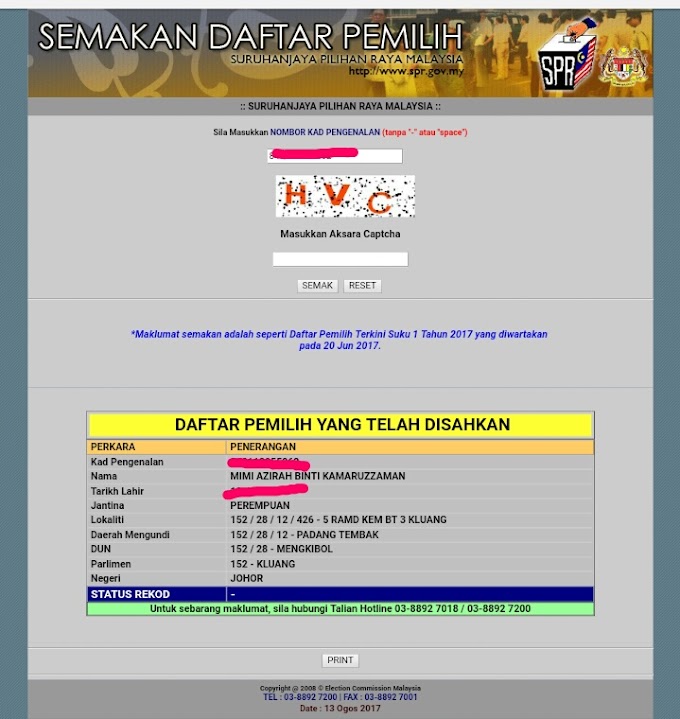 Semakan Daftar Pemilih SPR