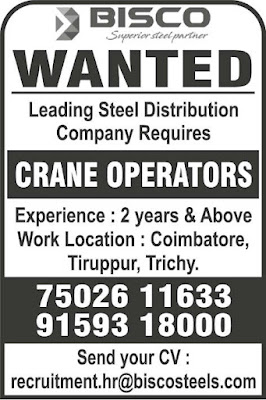 WANTED CRANE OPERATORS 