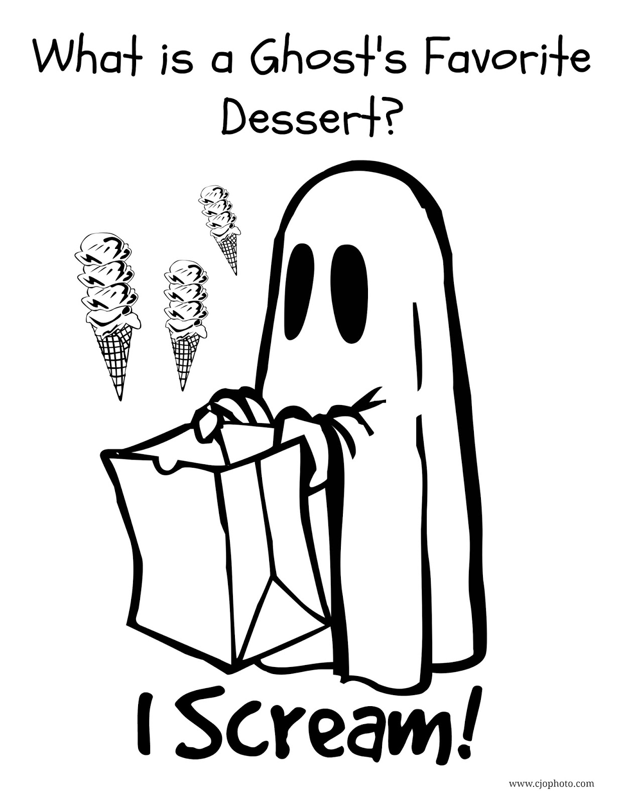 Download CJO Photo: Halloween Joke Coloring Page: Ghost Joke