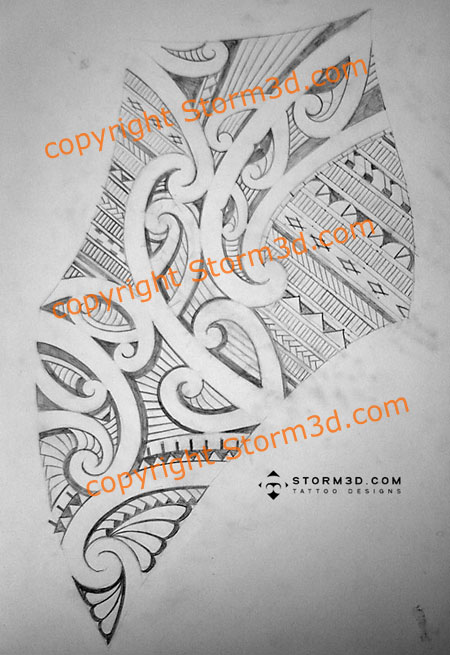 Shoulder blade tattoo maori samoan style
