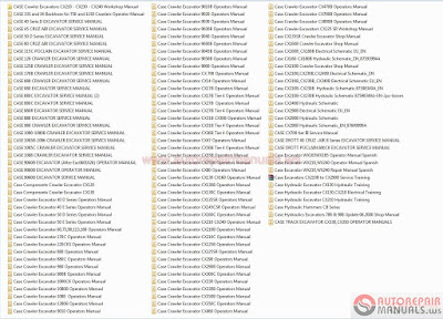 Case Crawler Excavators Service Manual, Operators Manual & Schematic Full DVD Size: 6,18Gb Language: English, ES Format: pdf Type: Case Crawler Excavators Service Manual, Operators Manual & Schematic Full High Speed Link Download Pass: THANKS + PM EMAIL "autorepairmanuals.ws@gmail.com"  Models List:  CASE Crawler Excavators CX210 - CX230 - CX240 Workshop Manual CASE 33S and 34 Backhoes for 750 and 1150 Crawlers Operator Manual CASE 40 Serie D EXCAVATOR SERVICE MANUAL CASE 45 CRUZ AIR EXCAVATOR SERVICE MANUAL CASE 50 D Series EXCAVATOR SERVICE MANUAL CASE 80 CRUZ AIR EXCAVATOR SERVICE MANUAL CASE 115C POCLAIN EXCAVATOR SERVICE MANUAL CASE 120 CRAWLER EXCAVATOR SERVICE MANUAL CASE 125B CRAWLER EXCAVATOR SERVICE MANUAL CASE 170B CRAWLER EXCAVATOR SERVICE MANUAL CASE 688 CRAWLER EXCAVATOR SERVICE MANUAL CASE 880 EXCAVATOR SERVICE MANUAL CASE 880C EXCAVATOR SERVICE MANUAL (2) CASE 880C EXCAVATOR SERVICE MANUAL CASE 880R EXCAVATOR SERVICE MANUAL CASE 888 EXCAVATOR SERVICE MANUAL CASE 980 CRAWLER EXCAVATOR SERVICE MANUAL CASE 1080-1080B CRAWLER EXCAVATOR SERVICE MANUAL CASE 1085B-1086 CRAWLER EXCAVATOR SERVICE MANUAL CASE 1085C CRAWLER EXCAVATOR SERVICE MANUAL CASE 1088 CRAWLER EXCAVATOR SERVICE MANUAL CASE 9060B EXCAVATOR (After Eac0601026) OPERATOR MANUAL CASE 9060B EXCAVATOR OPERATOR MANUAL CASE 9060B EXCAVATOR SERVICE MANUAL Case Components Crawler Excavator CX120 Case Components Crawler Excavator CX130 Case Crawler Excavator 40 D Series Operators Manual Case Crawler Excavator 40 E Series Operators Manual Case Crawler Excavator 50 D Series Operators Manual Case Crawler Excavator 50 E Series Operators Manual Case Crawler Excavator 60,75,90,115,160 Operators Manual Case Crawler Excavator 170C Operators Manual Case Crawler Excavator 220CKS Operators Manual Case Crawler Excavator 880 Operators Manual Case Crawler Excavator 880C Operators Manual Case Crawler Excavator 980 Operators Manual Case Crawler Excavator 980B Operators Manual Case Crawler Excavator 1000CK Operators Manual Case Crawler Excavator 1080B Operators Manual Case Crawler Excavator 1088 Operators Manual Case Crawler Excavator 1280B Operators Manual Case Crawler Excavator 9010 Operators Manual Case Crawler Excavator 9010B Operators Manual Case Crawler Excavator 9020 Operators Manual Case Crawler Excavator 9030 Operators Manual Case Crawler Excavator 9030B Operators Manual Case Crawler Excavator 9040 Operators Manual Case Crawler Excavator 9040B Operators Manual Case Crawler Excavator 9045B Operators Manual Case Crawler Excavator 9050B Operators Manual Case Crawler Excavator 9060 Operators Manual Case Crawler Excavator CX 700 Operators Manual Case Crawler Excavator CX14 Operators Manual Case Crawler Excavator CX17B Operators Manual Case Crawler Excavator CX17B Tier 4 Operators Manual Case Crawler Excavator CX27B Operators Manual Case Crawler Excavator CX27B Tier 4 Operators Manual Case Crawler Excavator CX31B CX36B Operators Manual Case Crawler Excavator CX31B Tier 4 Operators Manual Case Crawler Excavator CX36B Tier 4 Operators Manual Case Crawler Excavator CX47 Operators Manual Case Crawler Excavator CX50B Tier 4 Operators Manual Case Crawler Excavator CX55B Operators Manual Case Crawler Excavator CX75SR Operators Manual Case Crawler Excavator CX80 Operators Manual Case Crawler Excavator CX130 CX160 Operators Manual Case Crawler Excavator CX130B Operators Manual Case Crawler Excavator CX130C Operators Manual Case Crawler Excavator CX135SR Operators Manual Case Crawler Excavator CX145CSR Operators Manual Case Crawler Excavator CX160C Operators Manual Case Crawler Excavator CX210 CX240 Operators Manual Case Crawler Excavator CX210B Operators Manual Case Crawler Excavator CX210C Operators Manual Case Crawler Excavator CX225B Operators Manual Case Crawler Excavator CX225SR Operators Manual Case Crawler Excavator CX290 Operators Manual Case Crawler Excavator CX290B Operators Manual Case Crawler Excavator CX300C Operators Manual Case Crawler Excavator CX330 Operators Manual Case Crawler Excavator CX330B Operators Manual Case Crawler Excavator CX350B Operators Manual Case Crawler Excavator CX350C Operators Manual Case Crawler Excavator CX460 Operators Manual Case Crawler Excavator CX470B Operators Manual Case Crawler Excavator CX700B Operators Manual Case Crawler Excavator CX800B Operators Manual Case Crawler Excavators CX225 SR Workshop Manual Case CX135SR Crawler Excavator Shop Manual Case CX160B Crawler Excavator Shop Manual Case CX160B_CX180B Electrical Schematic EU_EN Case CX160-CX180B Hydraulic Schematic_EN_87593994A Case CX210B Crawler Excavator Shop Manual Case CX210B,CX230B,CX240B Electrical Schematic_EN Case CX210B_CX230B_CX240B Electrical Schematic EU_EN Case CX210B-CX230B Hydraulic Schematic 87598349A_EN Case CX210B-CX230B Hydraulic Schematic 87598349A-EN-2pc-boom Case CX240B Hydraulic Schematic Case CX290B Electrical Schematic EU_EN Case CX290B Hydraulic Schematic Case CX290B Hydraulic Schematic_EN_87600999A CASE CX700 tier III Service Manual CASE DROTT 40 CRUZ -AIR B Series EXCAVATOR SERVICE MANUAL CASE DROTT POCLAIN 600CK EXCAVATOR SERVICE MANUAL Case Excavator WX165WX185 Operator Manual Spanish Case Excavator WX210,WX240 Operator Manual Spanish Case Excavator WX210,WX240 Repair Manual Spanish Case Excavators CX210B to CX290B Service Training Case Hydraulic Excavator CX130 Hydraulic Training Case Hydraulic Excavator CX130,CX210 Electrical Training Case Hydraulics Excavators 788 & 988 Update 06.2000 Shop Manual Case Hydraulic Excavator CX210 Hydraulic Training CASE TRACK EXCAVATOR CX330,CX350 OPERATOR MANUALS Case Hydraulic Hammers CB Series