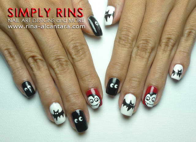 Cute Dracula Nail Art Design