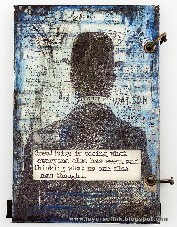 Layers of ink - Sherlock Holmes Notebook by Anna-Karin, with Evolution stamps by Tim Holtz