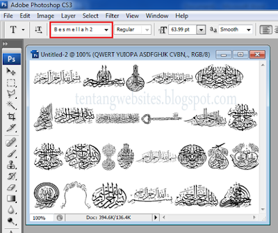 Download font Bismillah untuk photoshop